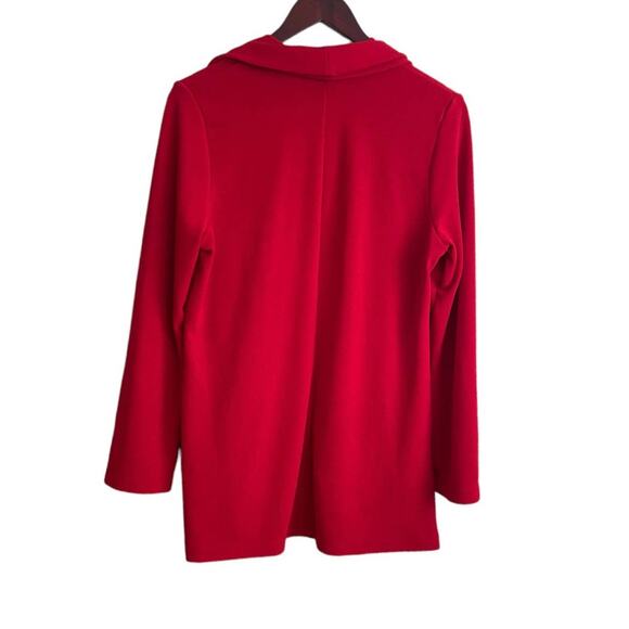 Chicos Women Cardigan M Red Open Front Stretch Jacket Career Office Travel Event - Picture 3 of 12